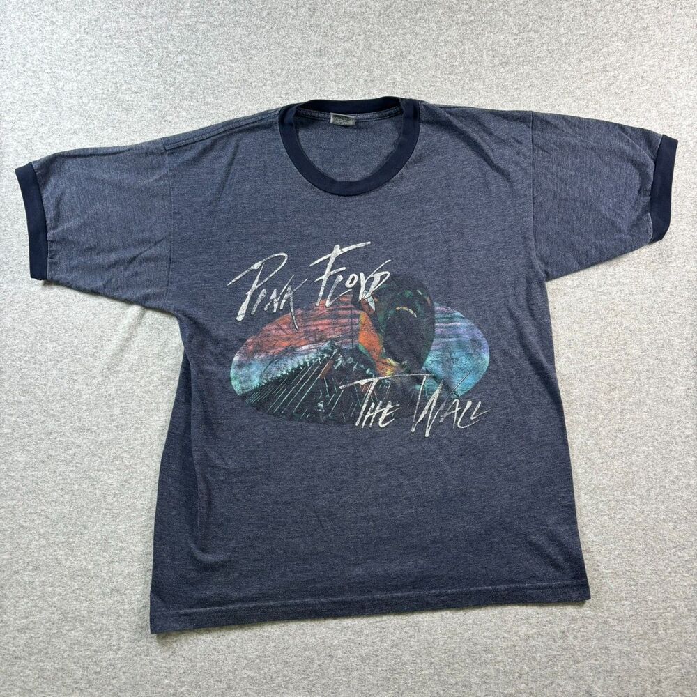 Vintage Pink Floyd Made USA 50/50 Blue Rock Band Tee Mens Small